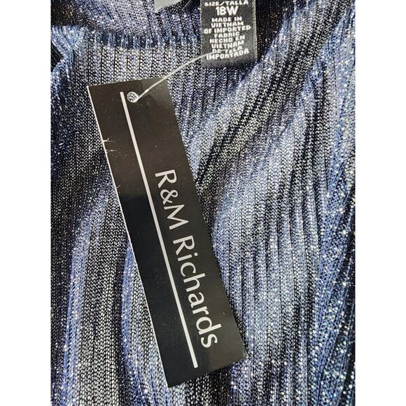 R&M Richards Navy Blue Shimmer Blazer - Picture 4 of 7